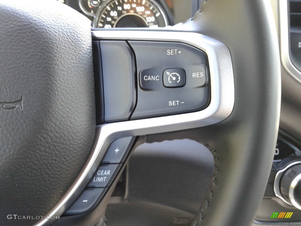 2022 Ram 1500 Big Horn Quad Cab Black/Diesel Gray Steering Wheel Photo #143076461