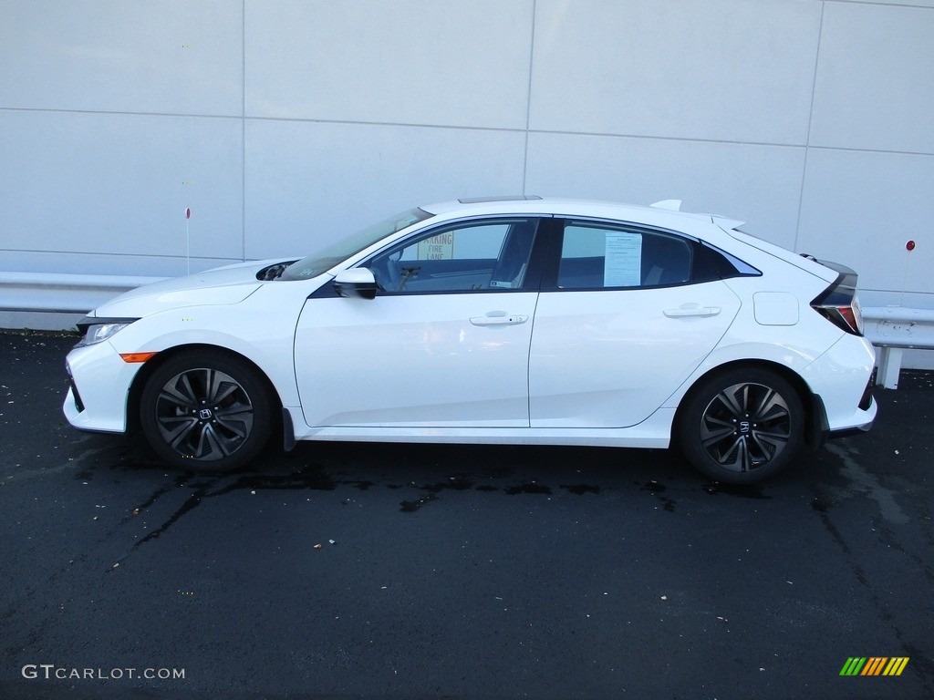 2018 Civic EX Hatchback - White Orchid Pearl / Black/Ivory photo #2