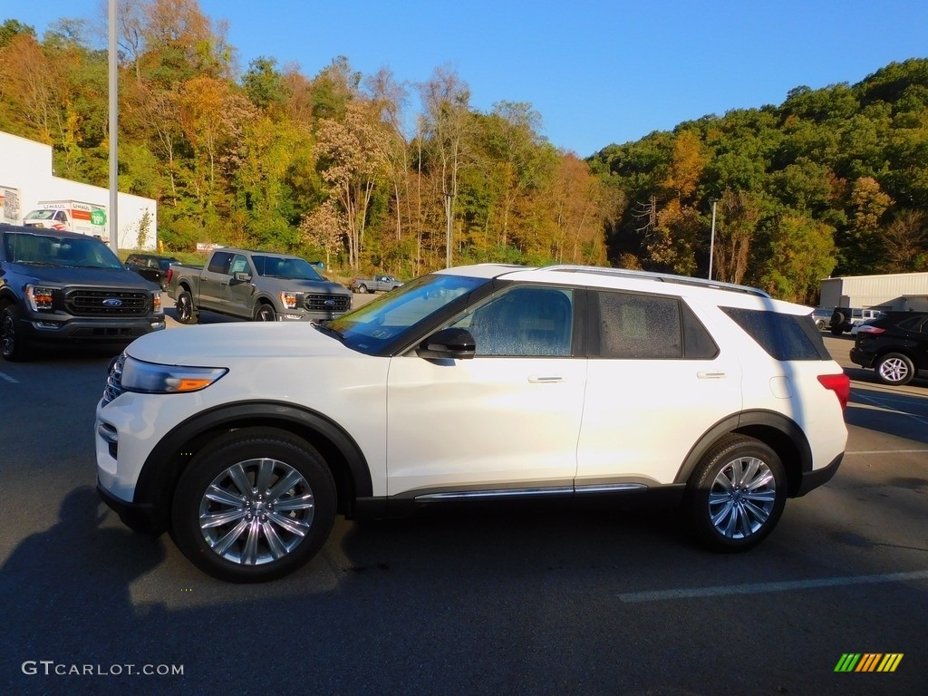 2021 Explorer Limited 4WD - Star White Metallic Tri-Coat / Sandstone photo #6