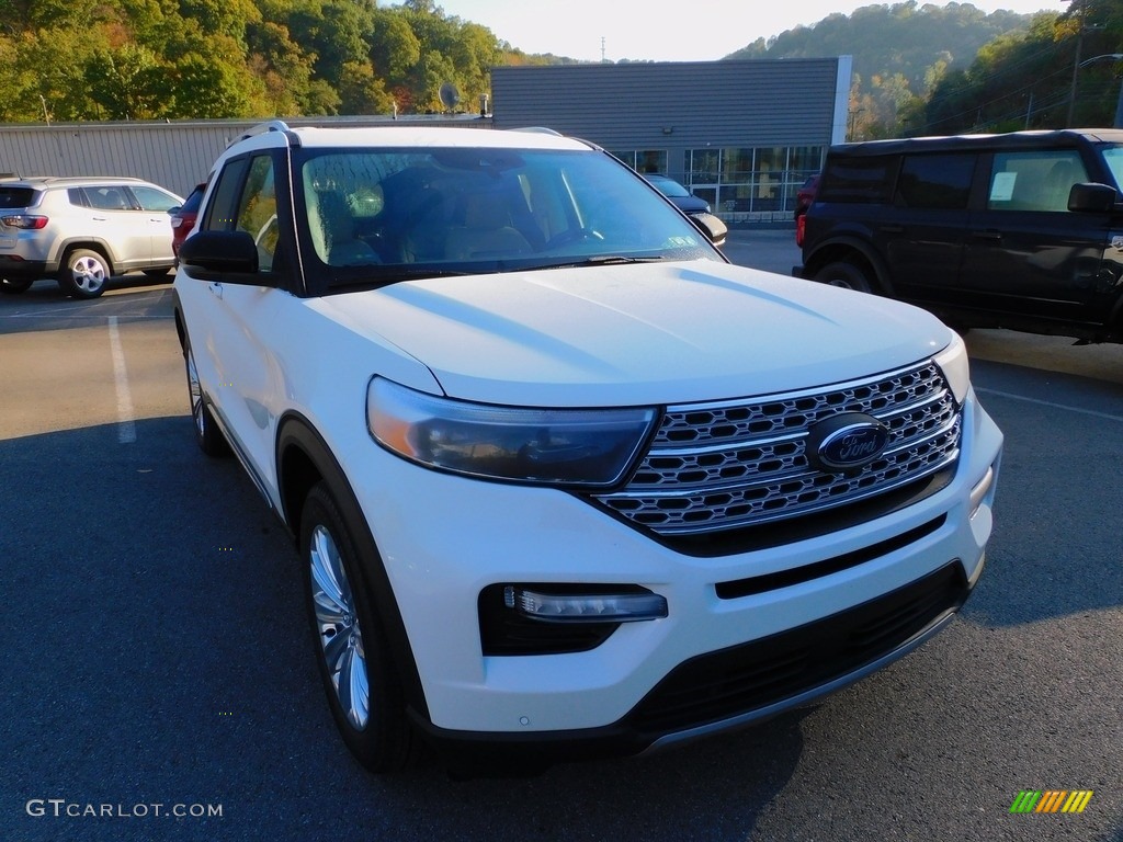 2021 Explorer Limited 4WD - Star White Metallic Tri-Coat / Sandstone photo #9