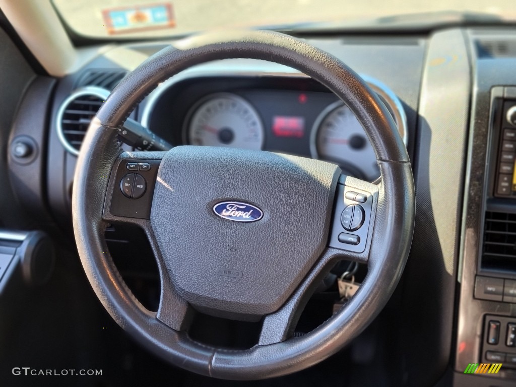 2010 Ford Explorer Sport Trac Adrenalin AWD Charcoal Black Steering Wheel Photo #143088182