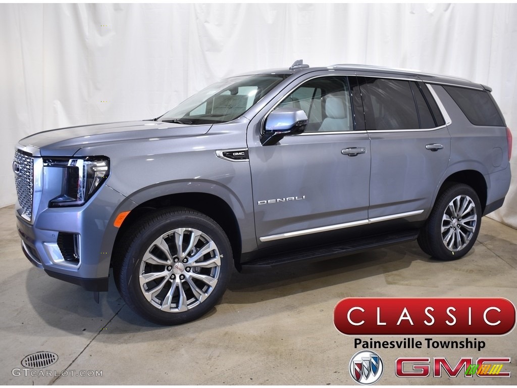 2021 Yukon Denali 4WD - Satin Steel Metallic / Teak/­Light Shale photo #1