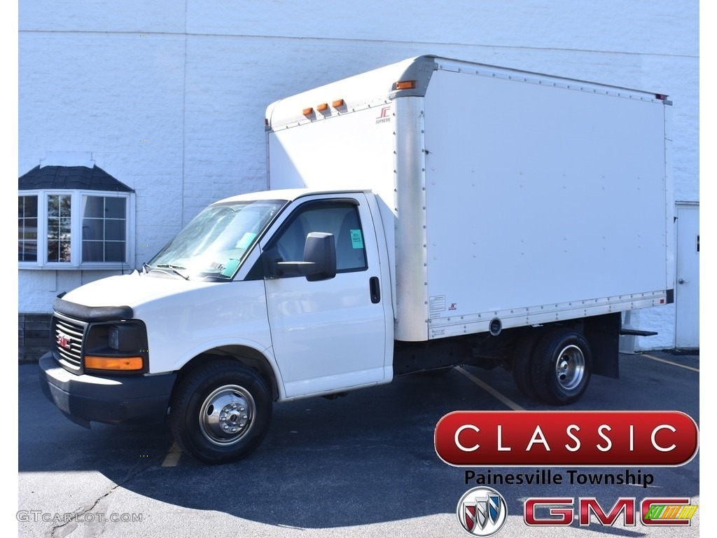 2012 Savana Cutaway 3500 Commercial Moving Truck - Summit White / Medium Pewter photo #1