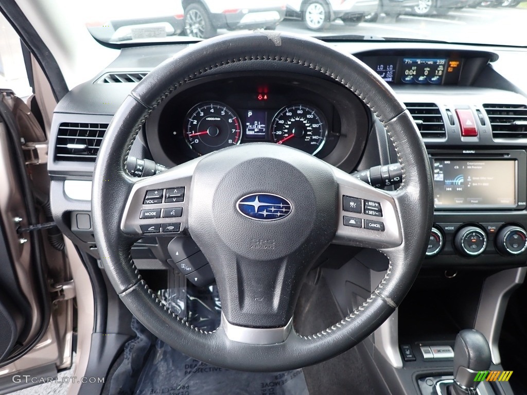 2015 Subaru Forester 2.5i Touring Black Steering Wheel Photo #143098291