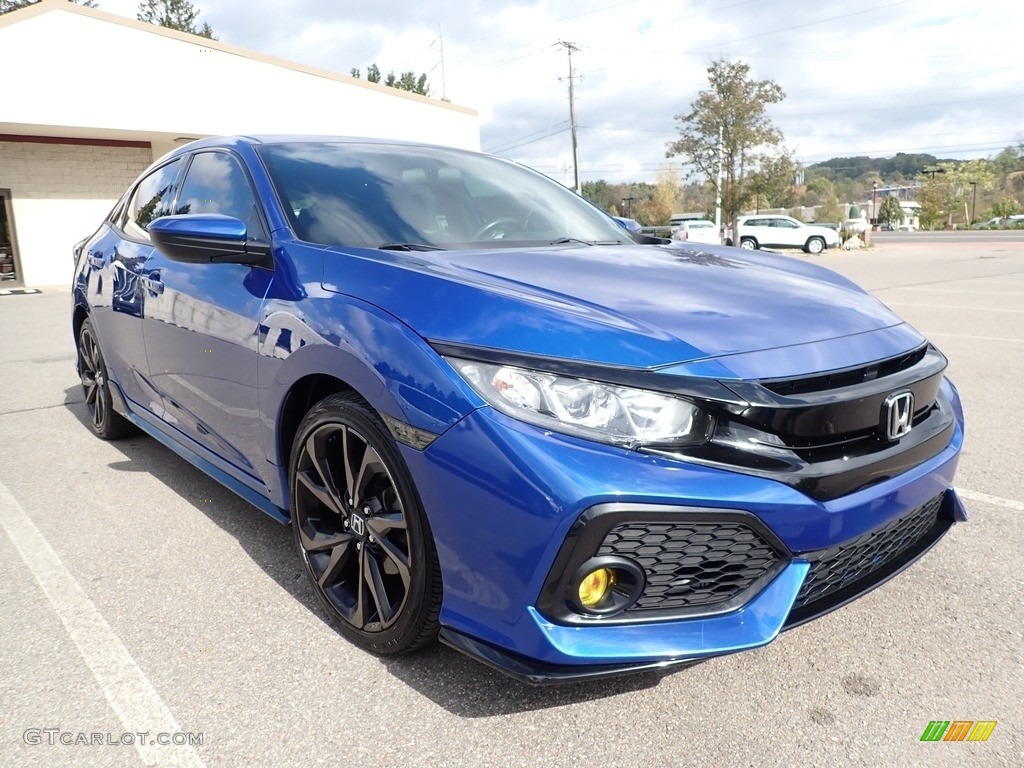 Aegean Blue Metallic 2018 Honda Civic Sport Hatchback Exterior Photo #143098657