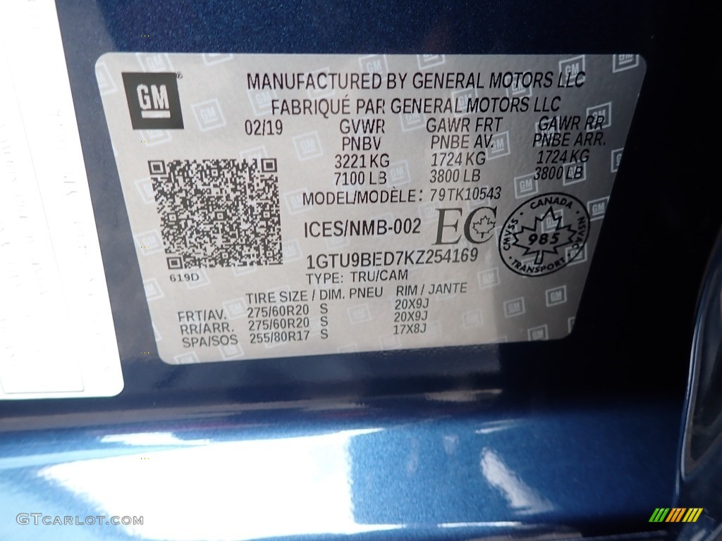 2019 Sierra 1500 SLE Crew Cab 4WD - Pacific Blue Metallic / Jet Black photo #15
