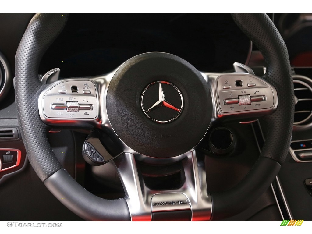 2020 Mercedes-Benz GLC AMG 63 S 4Matic Coupe AMG Cranberry Red/Black Steering Wheel Photo #143100997