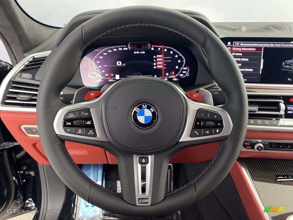 2022 BMW X6 M Competition Sakhir Orange/Black Steering Wheel Photo #143103918