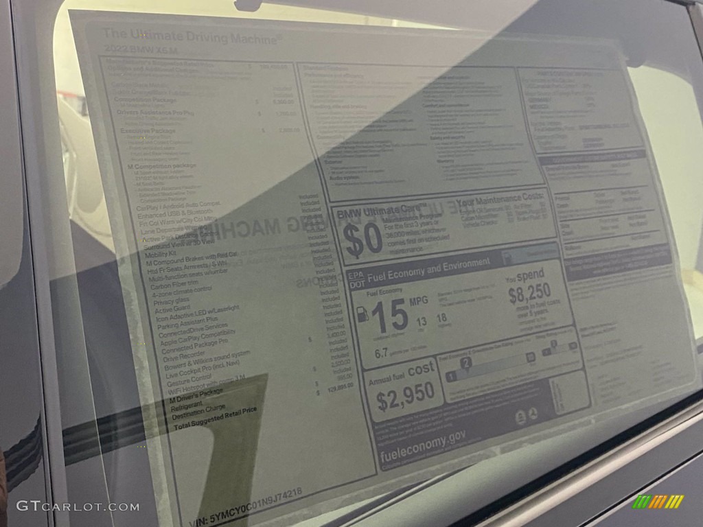 2022 BMW X6 M Competition Window Sticker Photo #143104196