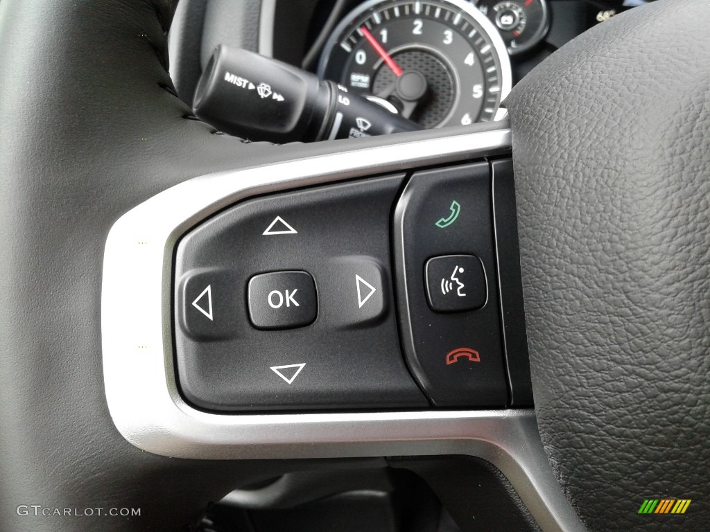 2021 Ram 1500 Big Horn Crew Cab Diesel Gray/Black Steering Wheel Photo #143106029