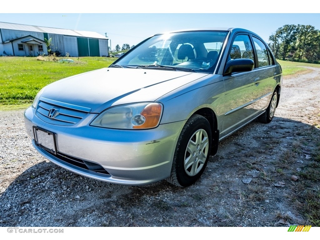 2003 Civic LX Sedan - Satin Silver Metallic / Gray photo #8