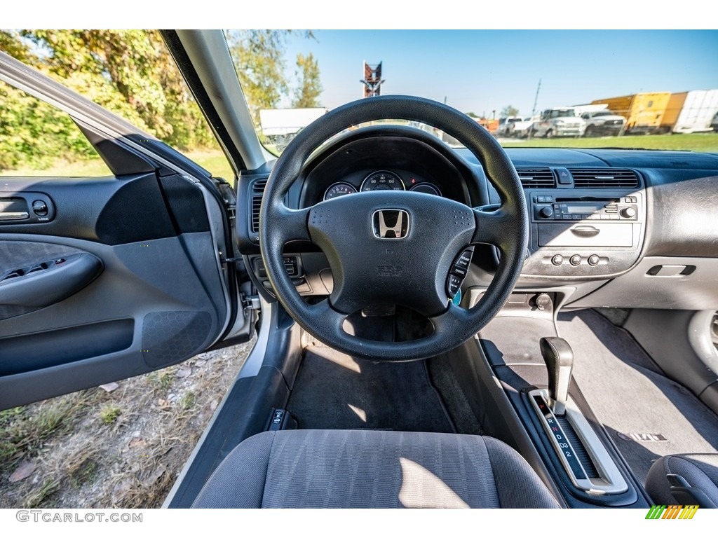 2003 Civic LX Sedan - Satin Silver Metallic / Gray photo #32