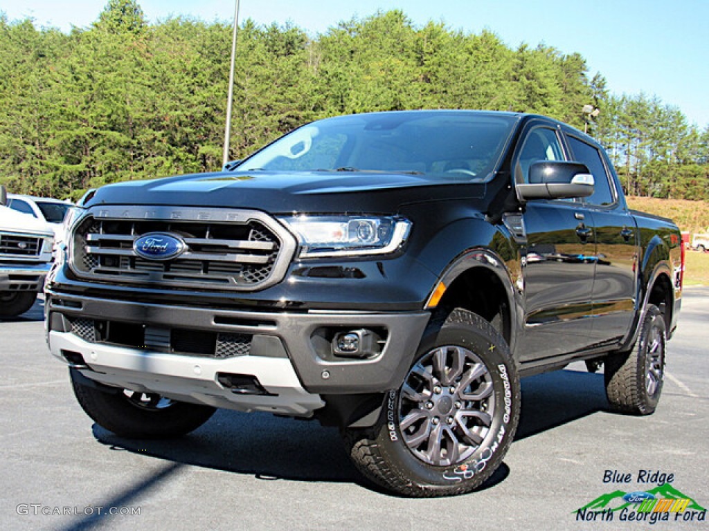 2021 Ranger Lariat SuperCrew 4x4 - Shadow Black Metallic / Medium Stone photo #1