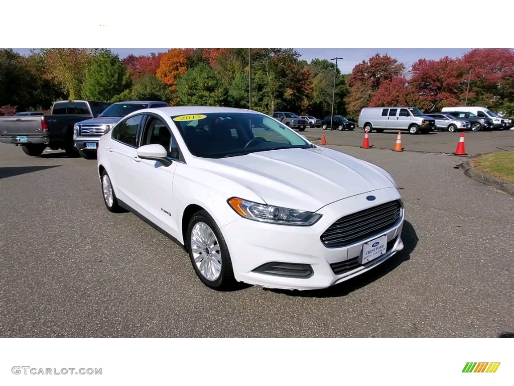 2015 Fusion Hybrid S - Oxford White / Earth Gray photo #1