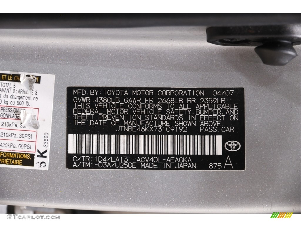 2007 Camry LE - Titanium Metallic / Ash photo #19