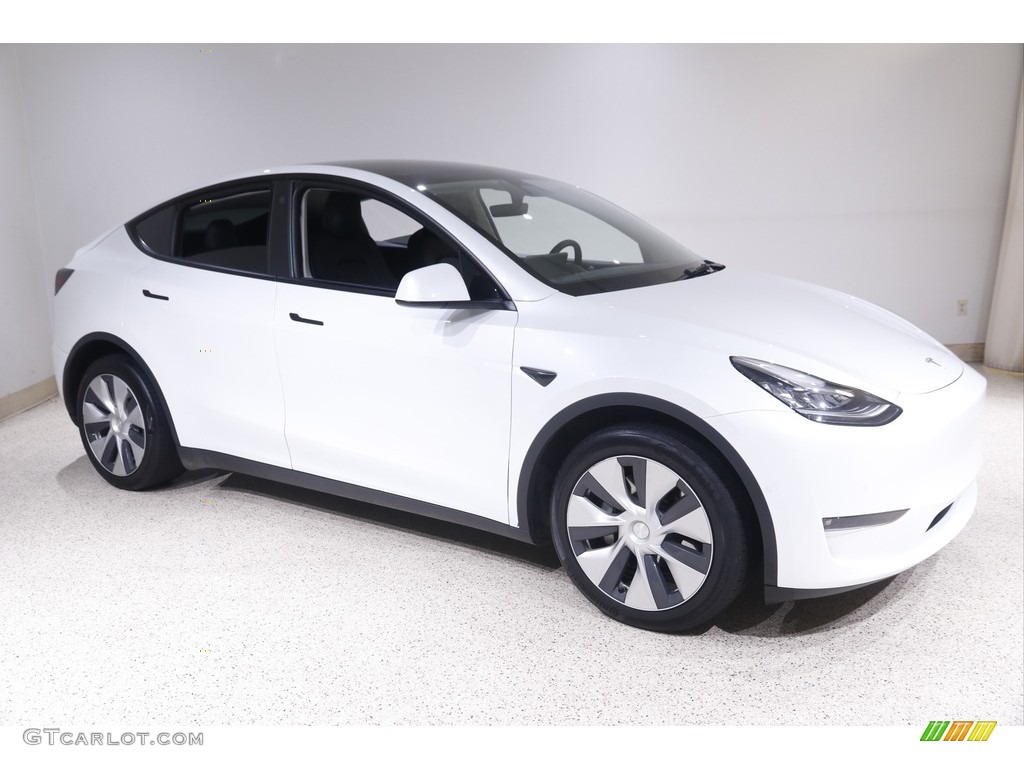Pearl White Multi-Coat 2021 Tesla Model Y Long Range AWD Exterior Photo #143114998