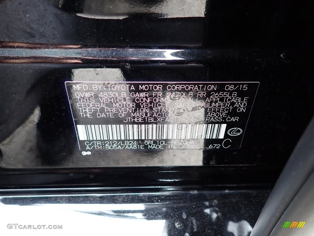 2015 GS Color Code 212 for Obsidian Photo #143116309