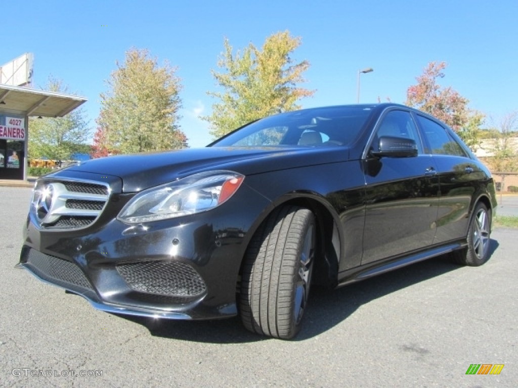 2014 E 350 4Matic Sport Sedan - Obsidian Black Metallic / Porcelain/Black photo #6