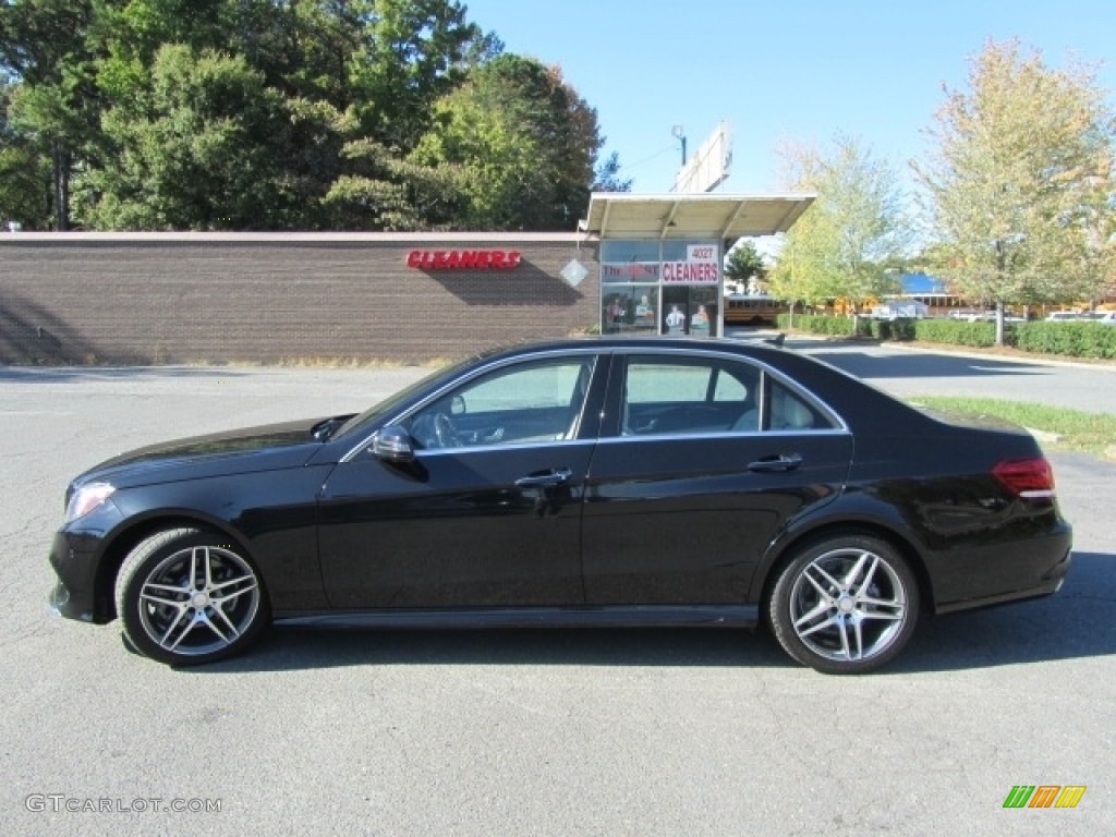 2014 E 350 4Matic Sport Sedan - Obsidian Black Metallic / Porcelain/Black photo #7
