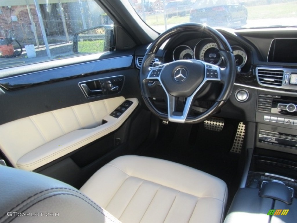 2014 E 350 4Matic Sport Sedan - Obsidian Black Metallic / Porcelain/Black photo #12