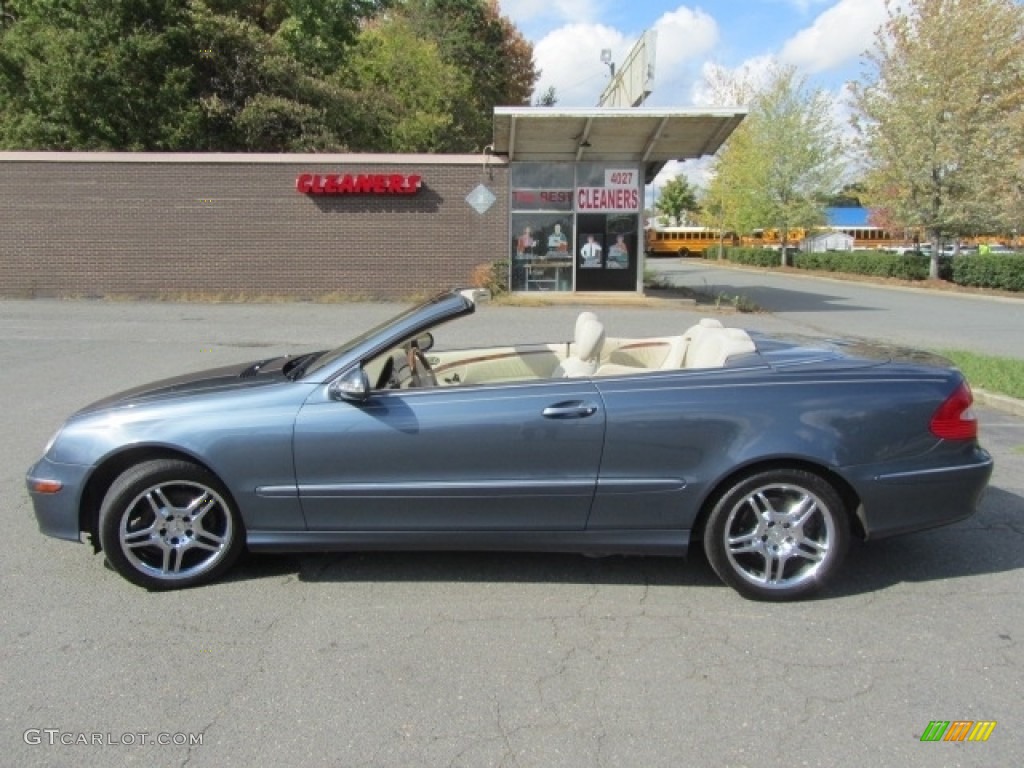 2007 CLK 350 Cabriolet - Cadet Blue Metallic / Stone photo #7