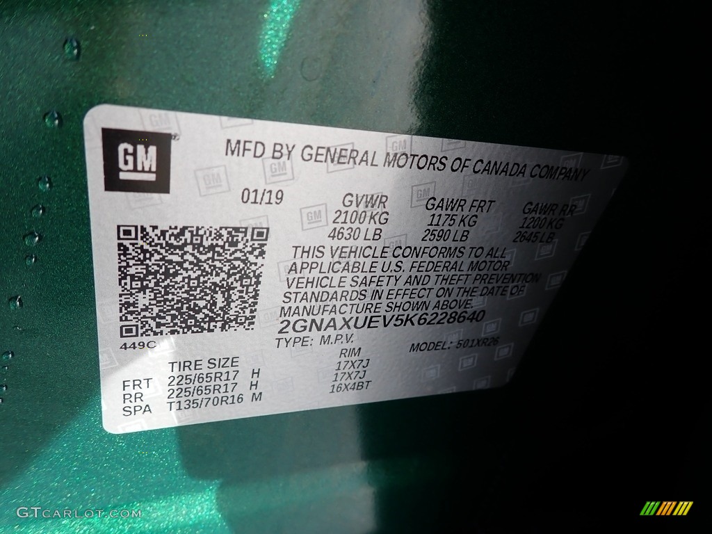 2019 Equinox LT AWD - Ivy Green Metallic / Jet Black photo #28