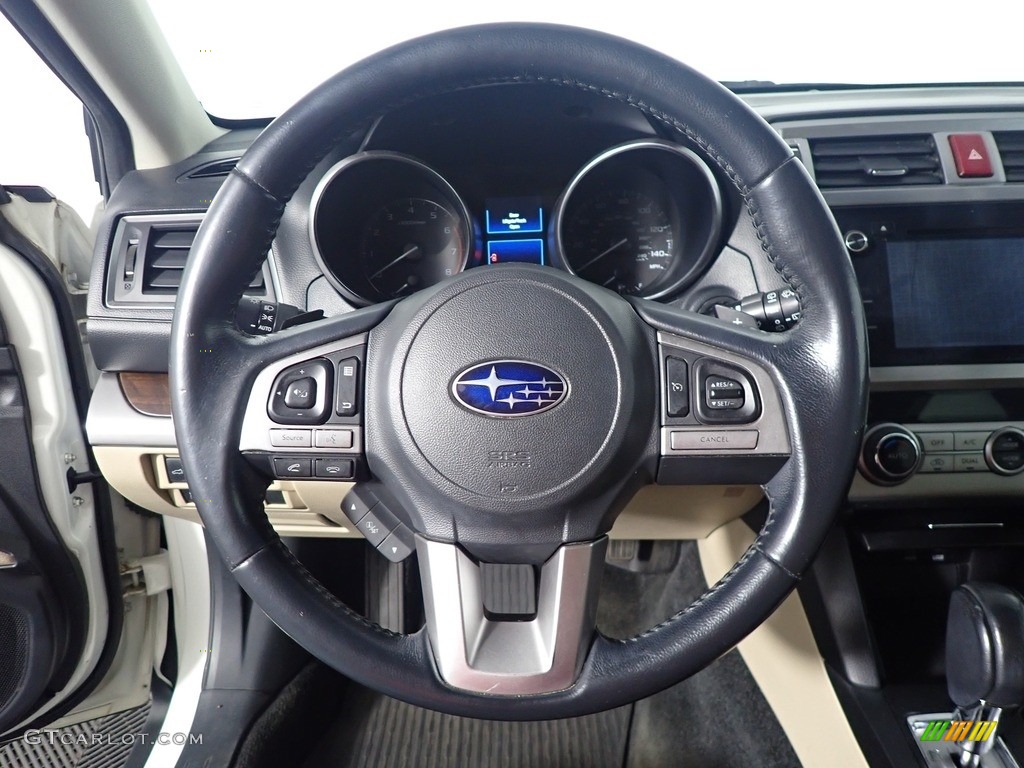 2015 Subaru Outback 2.5i Limited Warm Ivory Steering Wheel Photo #143125859