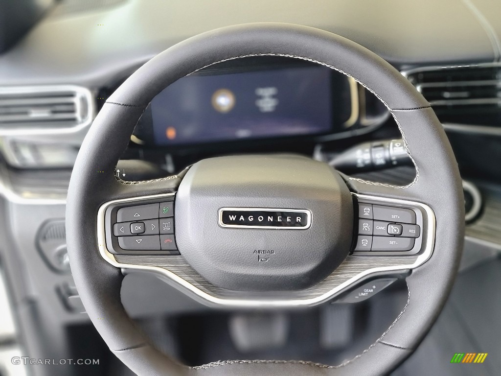 2022 Jeep Wagoneer Series III 4x4 Global Black Steering Wheel Photo #143132648
