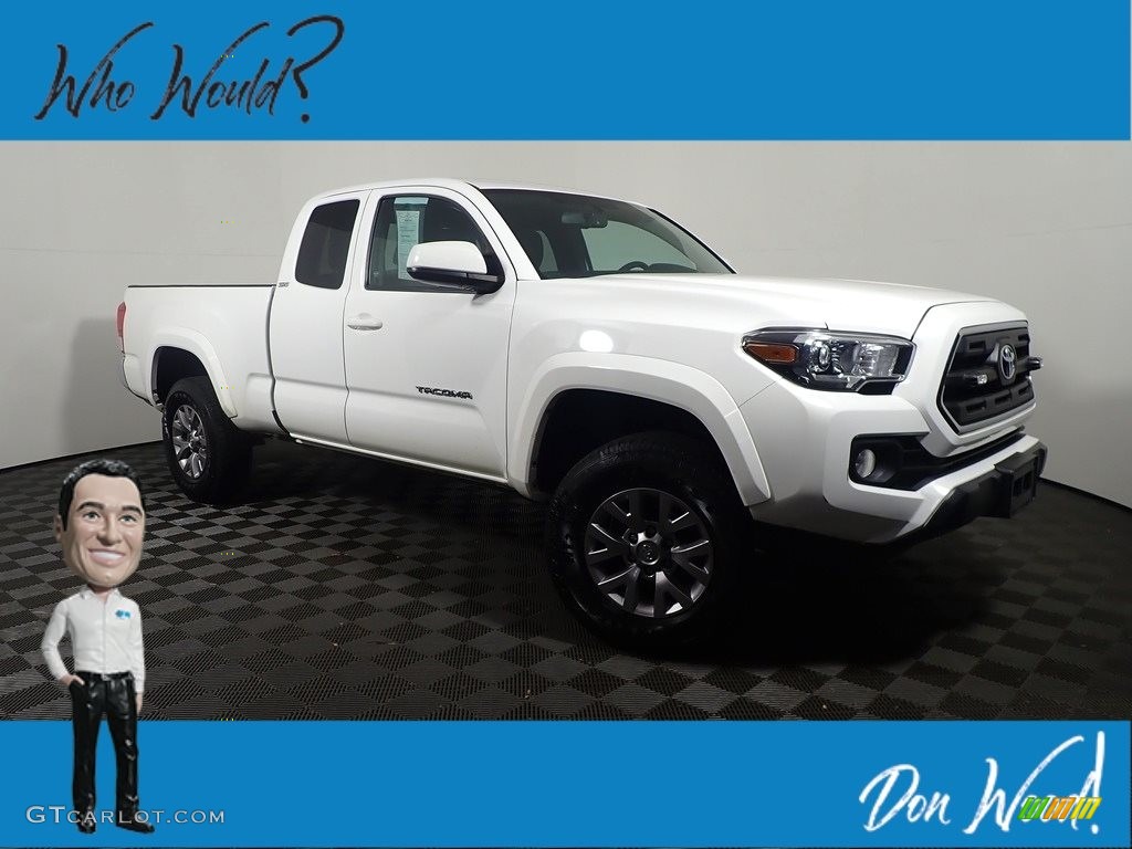 2017 Tacoma SR5 Access Cab 4x4 - Super White / Cement Gray photo #1