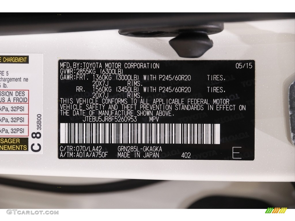 2015 4Runner Limited 4x4 - Blizzard White / Black photo #23