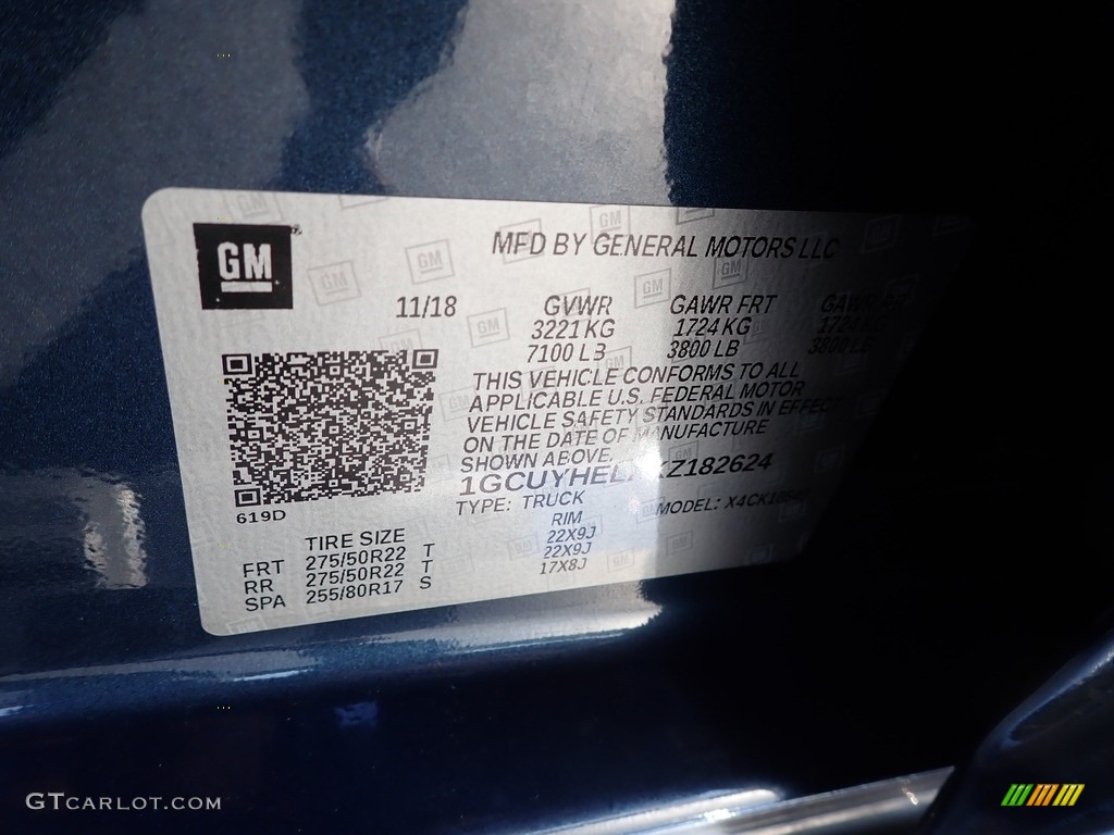 2019 Silverado 1500 High Country Crew Cab 4WD - Northsky Blue Metallic / Jet Black photo #27