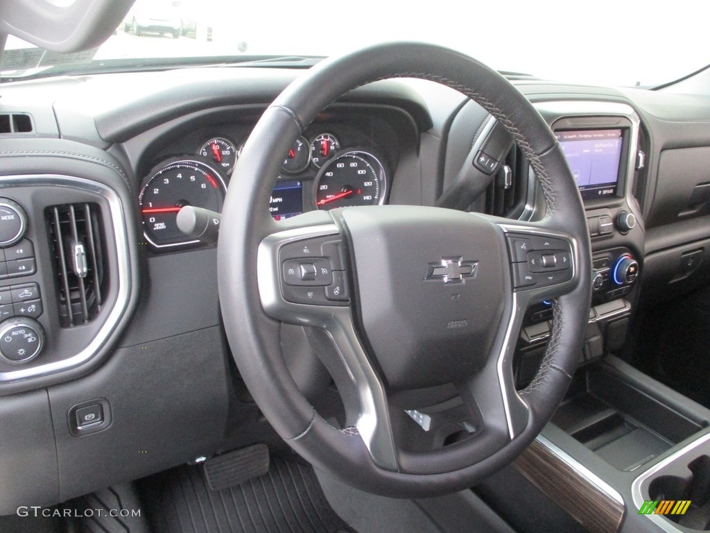 2021 Chevrolet Silverado 1500 LT Trail Boss Crew Cab 4x4 Jet Black Steering Wheel Photo #143154792