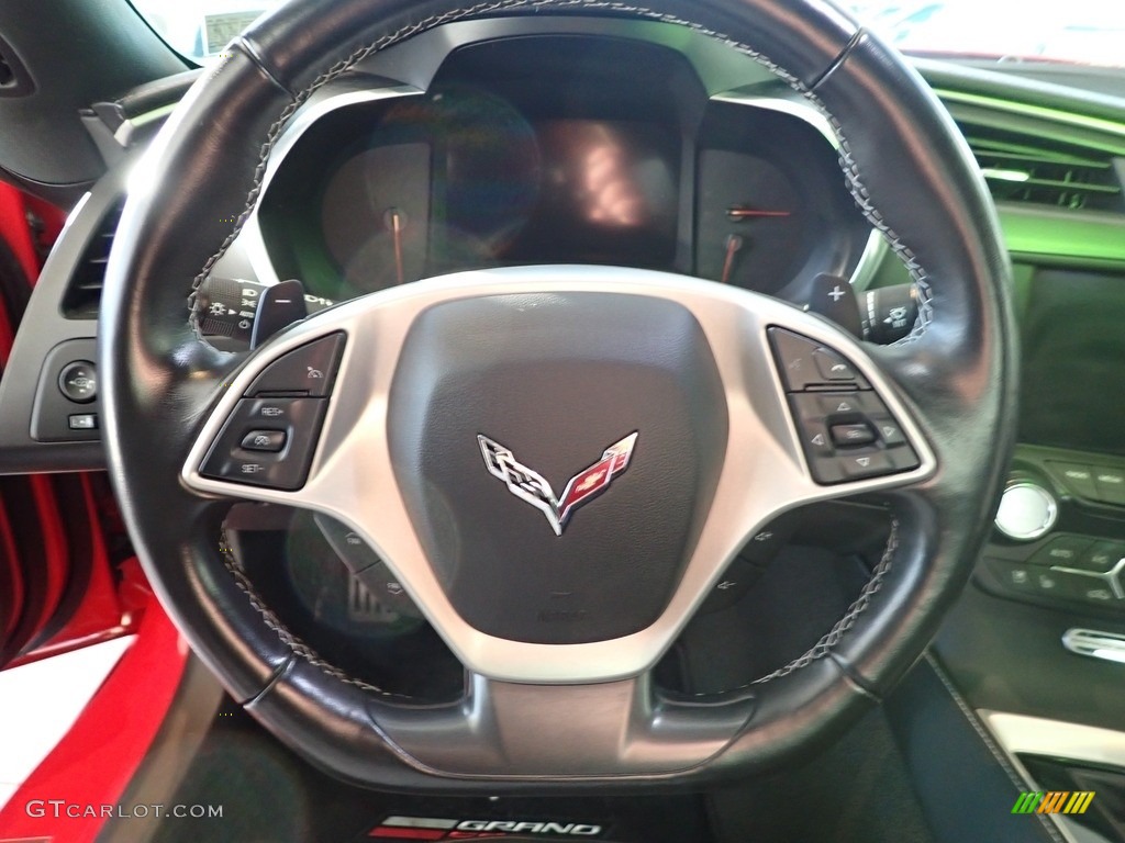 2017 Chevrolet Corvette Grand Sport Coupe Jet Black Steering Wheel Photo #143157336