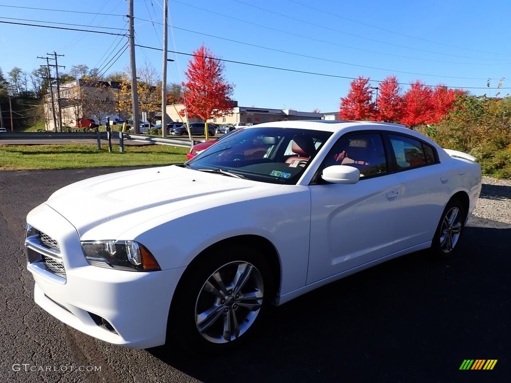 2013 Charger SXT Plus AWD - Bright White / Black/Red photo #1