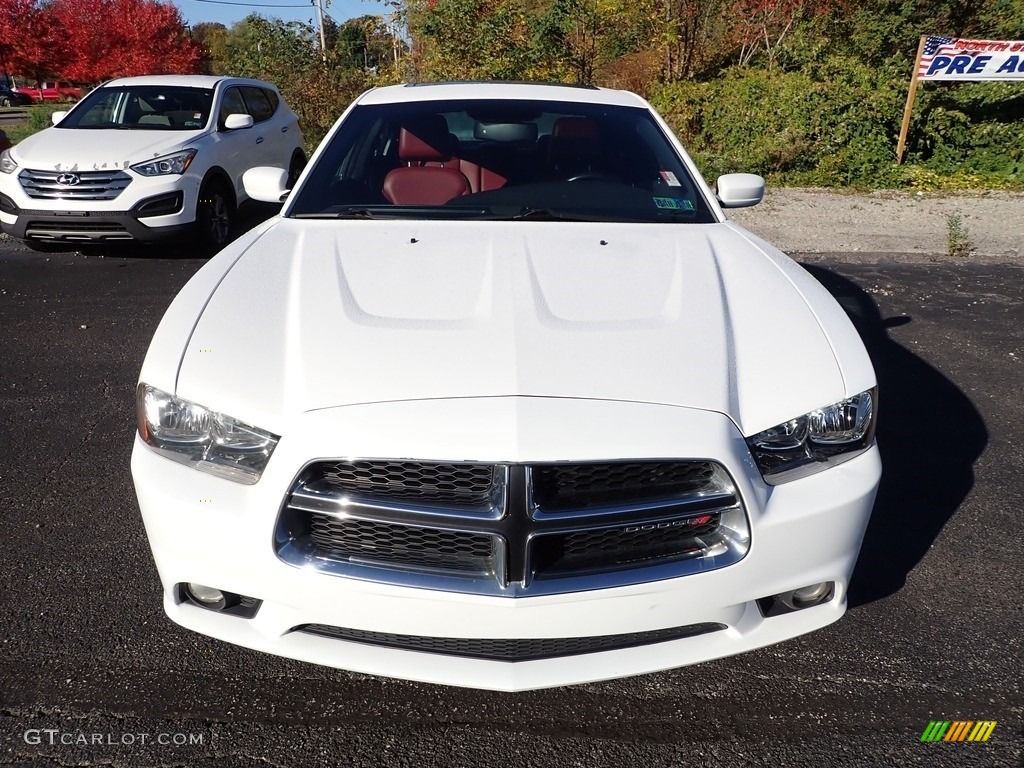 2013 Charger SXT Plus AWD - Bright White / Black/Red photo #6