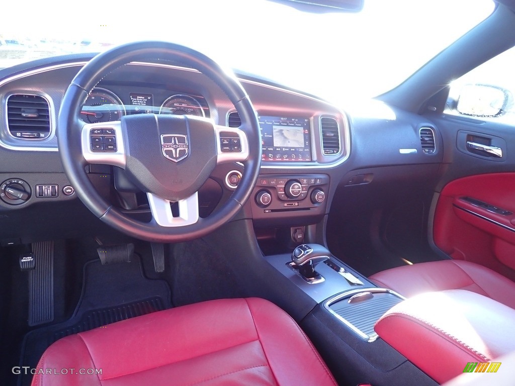 2013 Charger SXT Plus AWD - Bright White / Black/Red photo #10