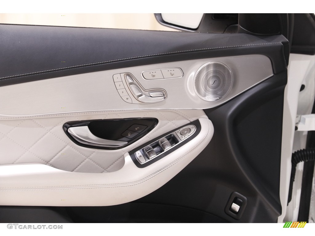 2019 Mercedes-Benz GLC AMG 43 4Matic Coupe designo Platinum White Pearl/Black Door Panel Photo #143160512