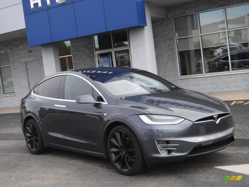 2018 Model X P100D - Midnight Silver Metallic / Black photo #1