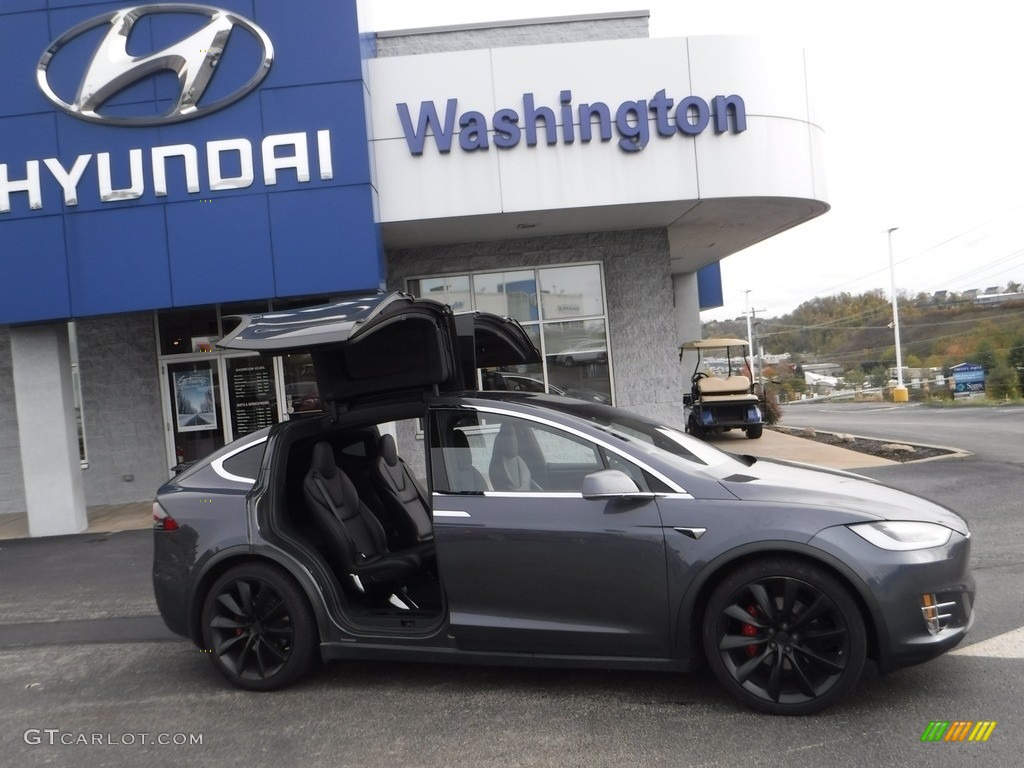 2018 Model X P100D - Midnight Silver Metallic / Black photo #4