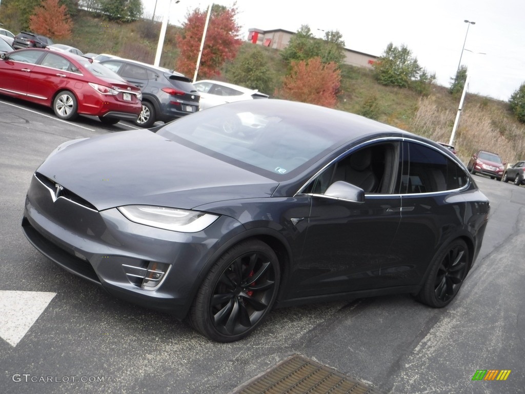 2018 Model X P100D - Midnight Silver Metallic / Black photo #7