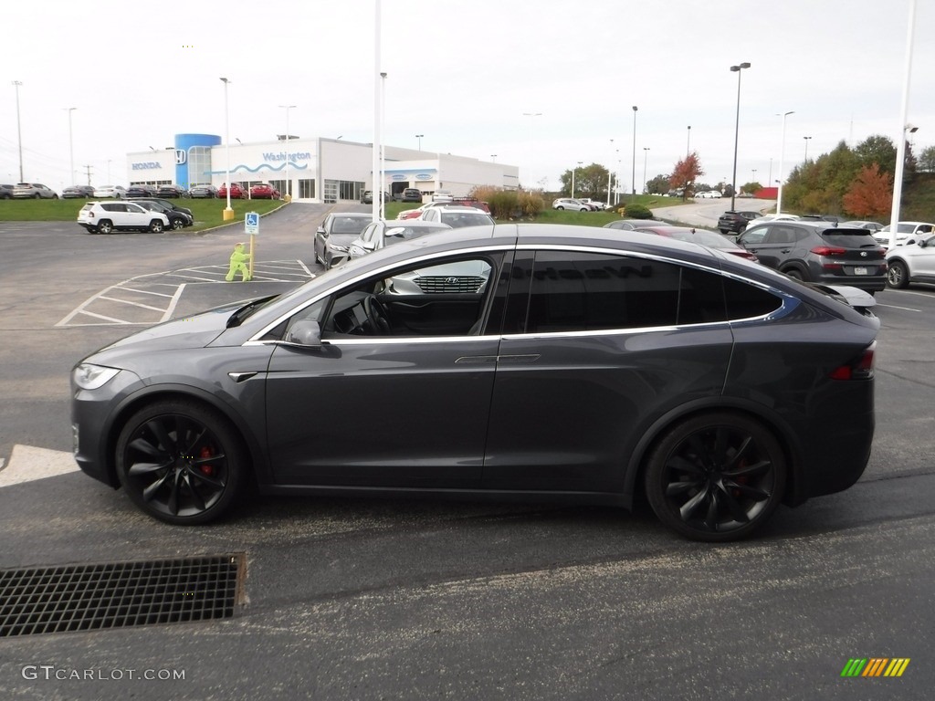 2018 Model X P100D - Midnight Silver Metallic / Black photo #8
