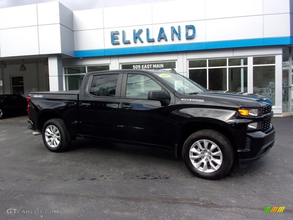 2019 Silverado 1500 Custom Crew Cab 4WD - Black / Jet Black photo #1