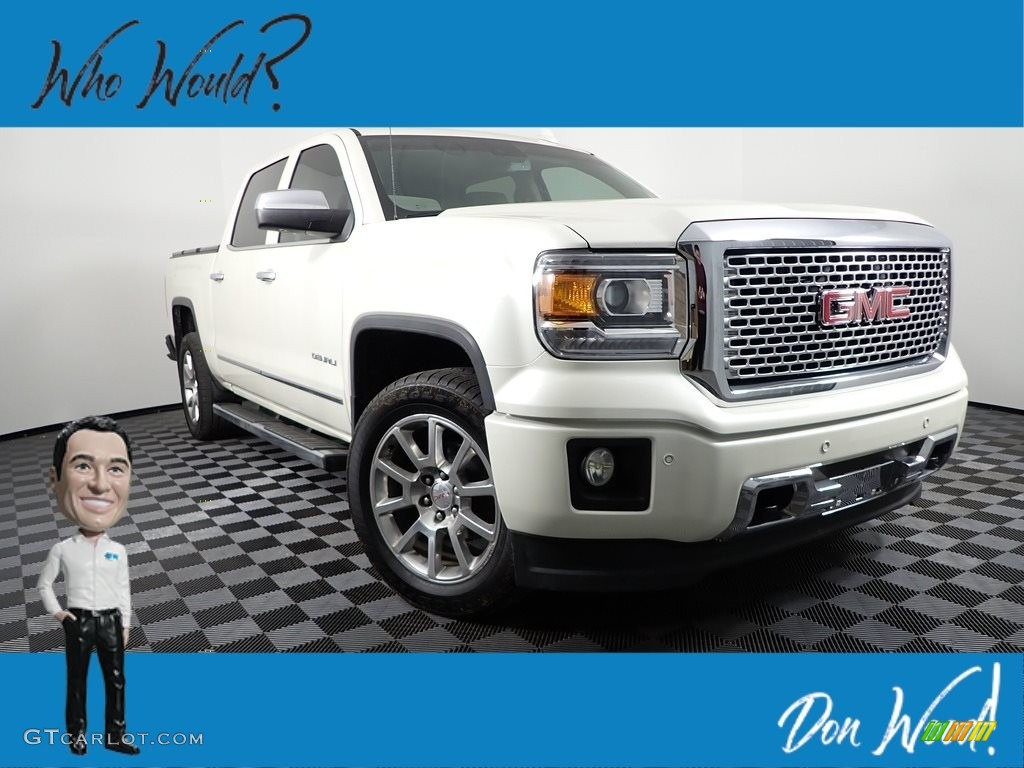 2015 Sierra 1500 Denali Crew Cab 4x4 - White Diamond Tricoat / Cocoa/Dune photo #1