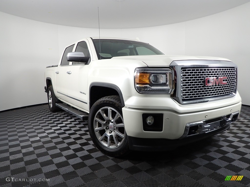 2015 Sierra 1500 Denali Crew Cab 4x4 - White Diamond Tricoat / Cocoa/Dune photo #7