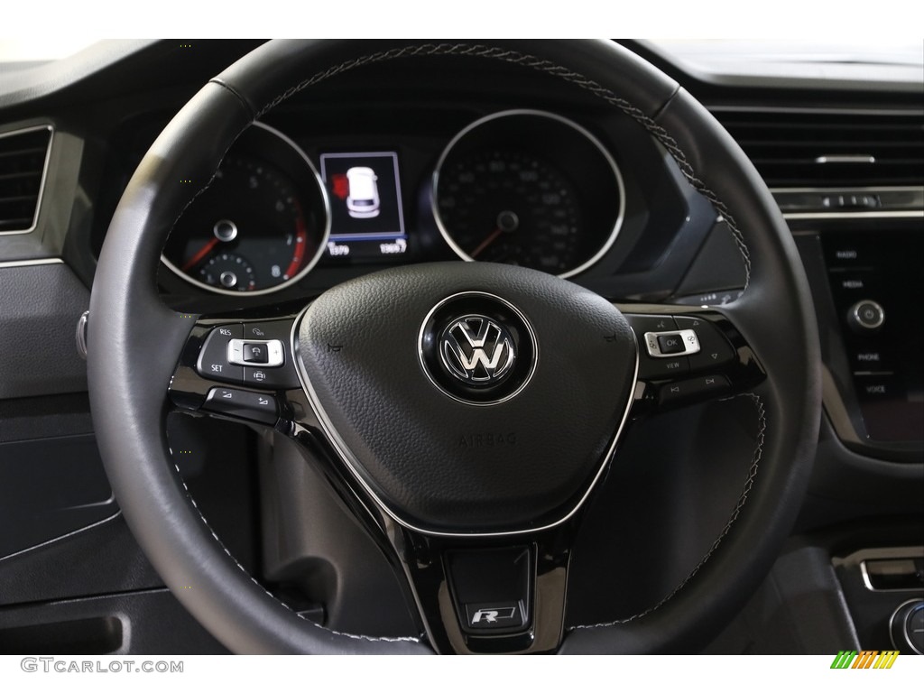 2021 Volkswagen Tiguan SE 4Motion Titan Black Steering Wheel Photo #143167326