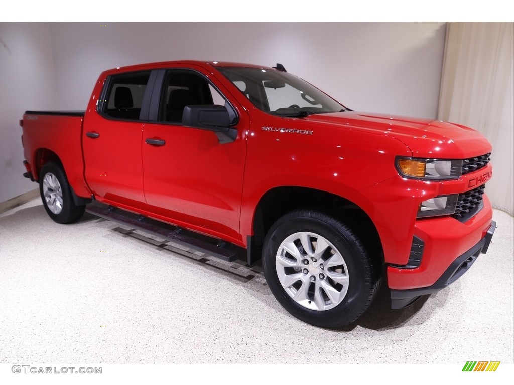 2020 Silverado 1500 Custom Crew Cab 4x4 - Red Hot / Jet Black photo #1