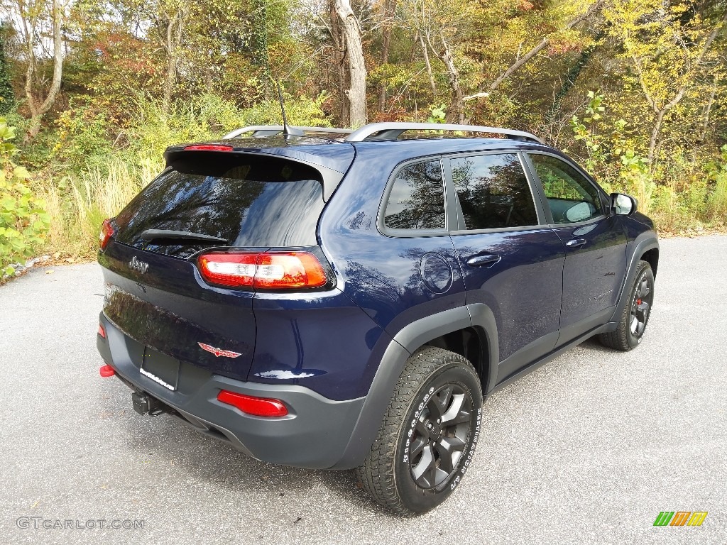 2016 Cherokee Trailhawk 4x4 - True Blue Pearl / Black photo #6