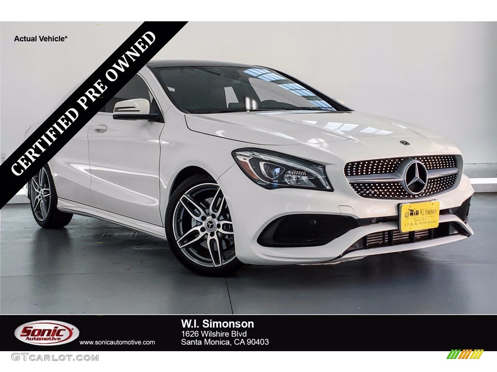 2018 CLA 250 Coupe - Cirrus White / Black photo #1