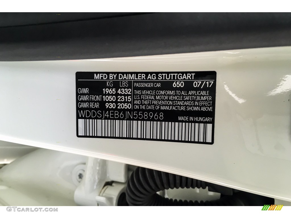2018 CLA 250 Coupe - Cirrus White / Black photo #25
