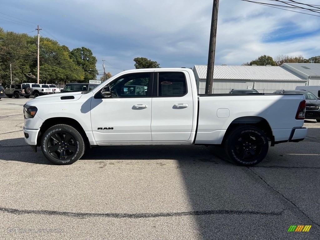 Bright White 2022 Ram 1500 Big Horn Night Edition Quad Cab 4x4 Exterior Photo #143173075